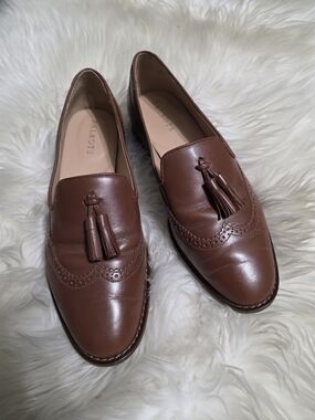 Talbots Brown Leather Tassel Loafers for Women